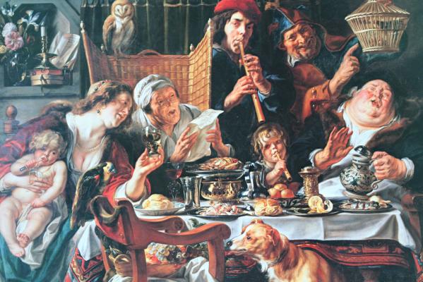 Jacob Jordaens: Az idősek énekelnek, a fiatalok furulyán kísérnek, 1640-1645 körül
